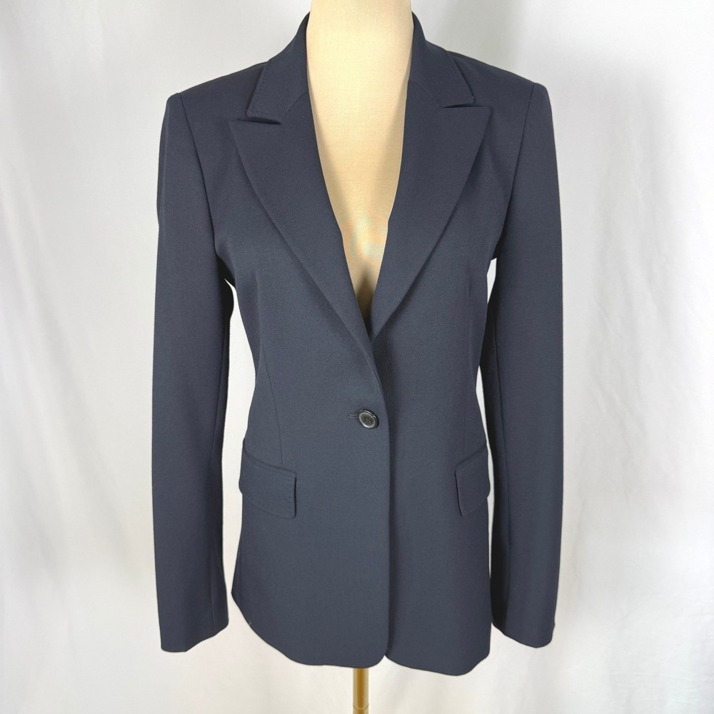 Kobi Halperin Navy Blue Single Button Blazer XS EUC Corporate Chic Preppy
